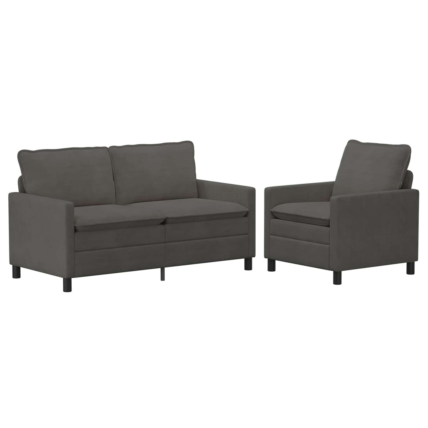 Kanapé Szett 2 pcs Sötétszürke Szövet