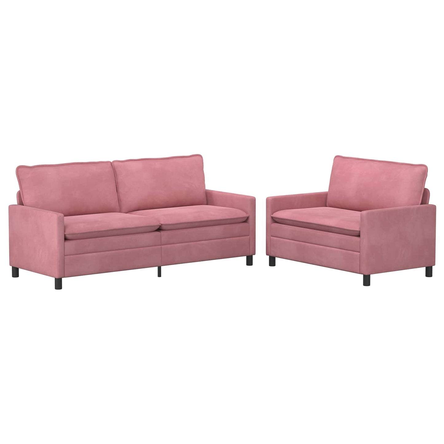 Kanapé Szett 2 pcs Rózsaszín Bársony