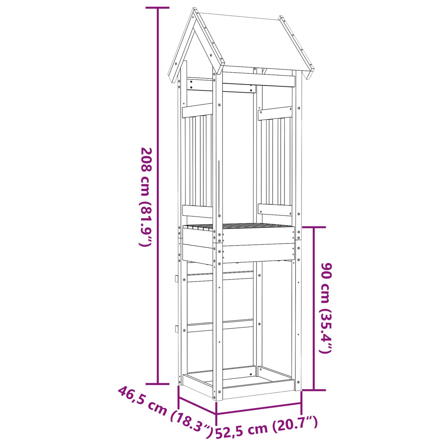 Játék Torny Barna 52.5 x 46.5 x 208 cm Szilárd Impregnált Fa