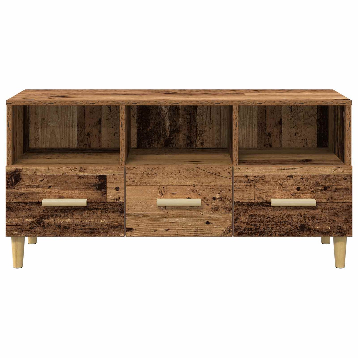 TV szekrény 102 x 36 x 50 cm Öreg fa Szerelt Fa