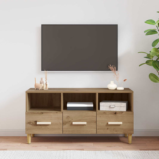 TV szekrény fiókkal Művészi tölgy 102 x 36 x 50 cm Faanyag