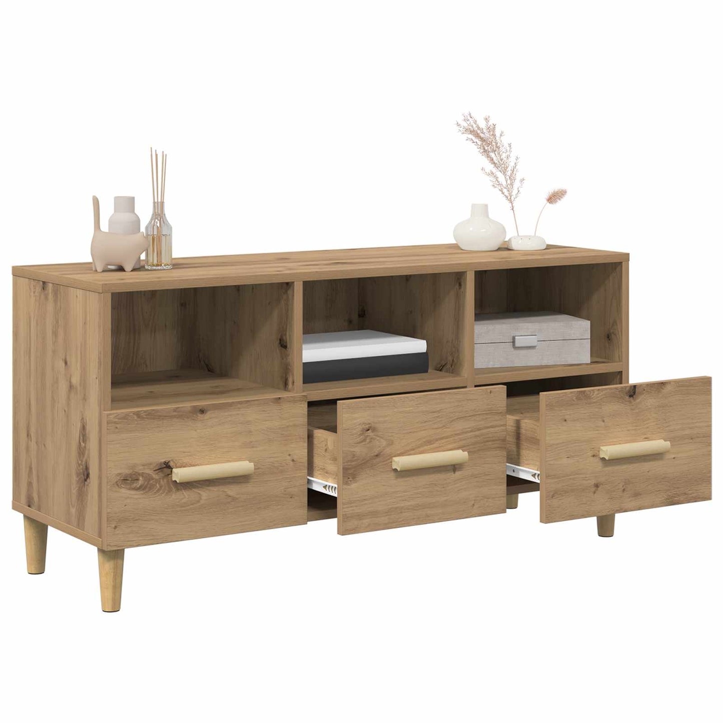 TV szekrény 102 x 36 x 50 cm Művészi tölgy Szerelt Fa