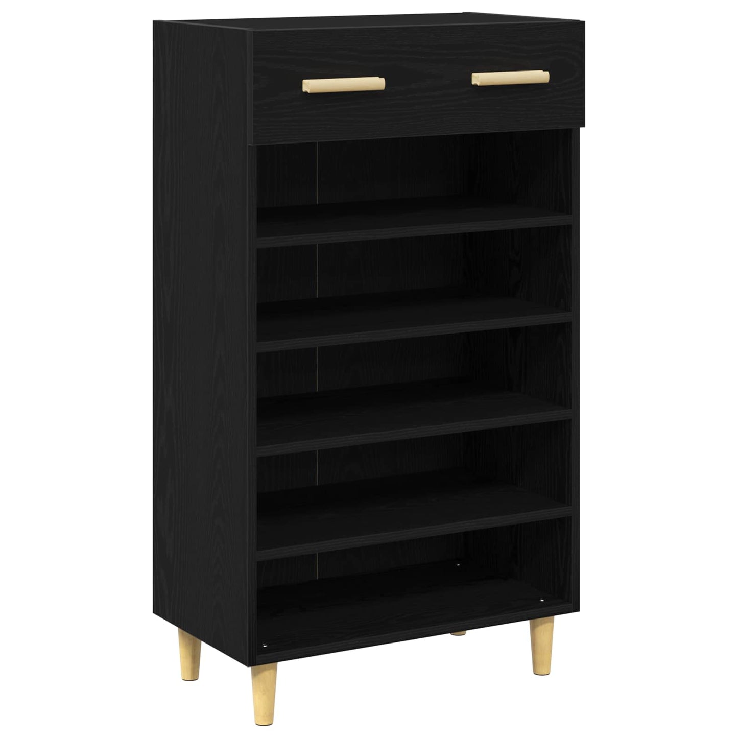 Cipőszekrény 60 x 35 x 105 cm Szerelt Fa Fekete tölgy