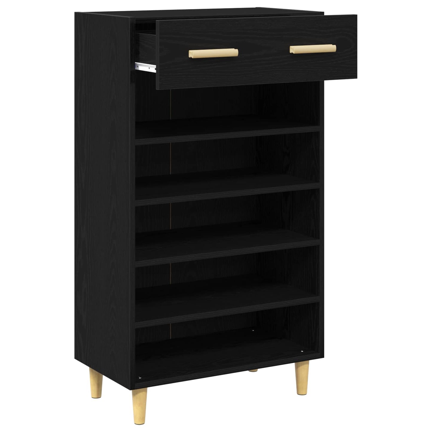 Cipőszekrény 60 x 35 x 105 cm Szerelt Fa Fekete tölgy
