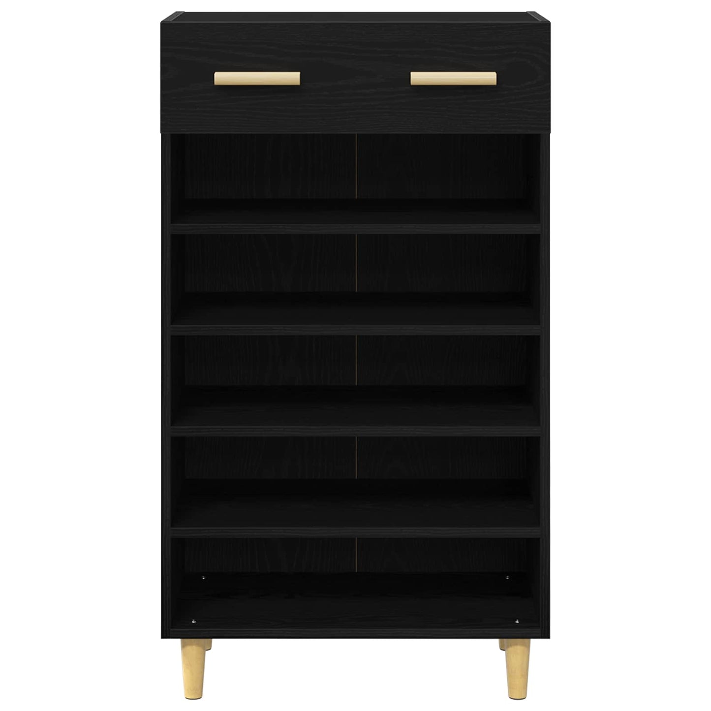 Cipőszekrény 60 x 35 x 105 cm Szerelt Fa Fekete tölgy