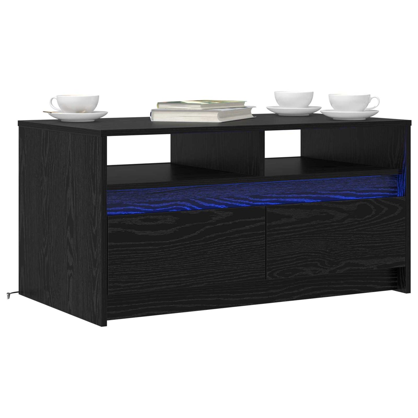 Dohányzóasztal Fekete tölgy 90 x 50 x 45 cm Szerelt Fa