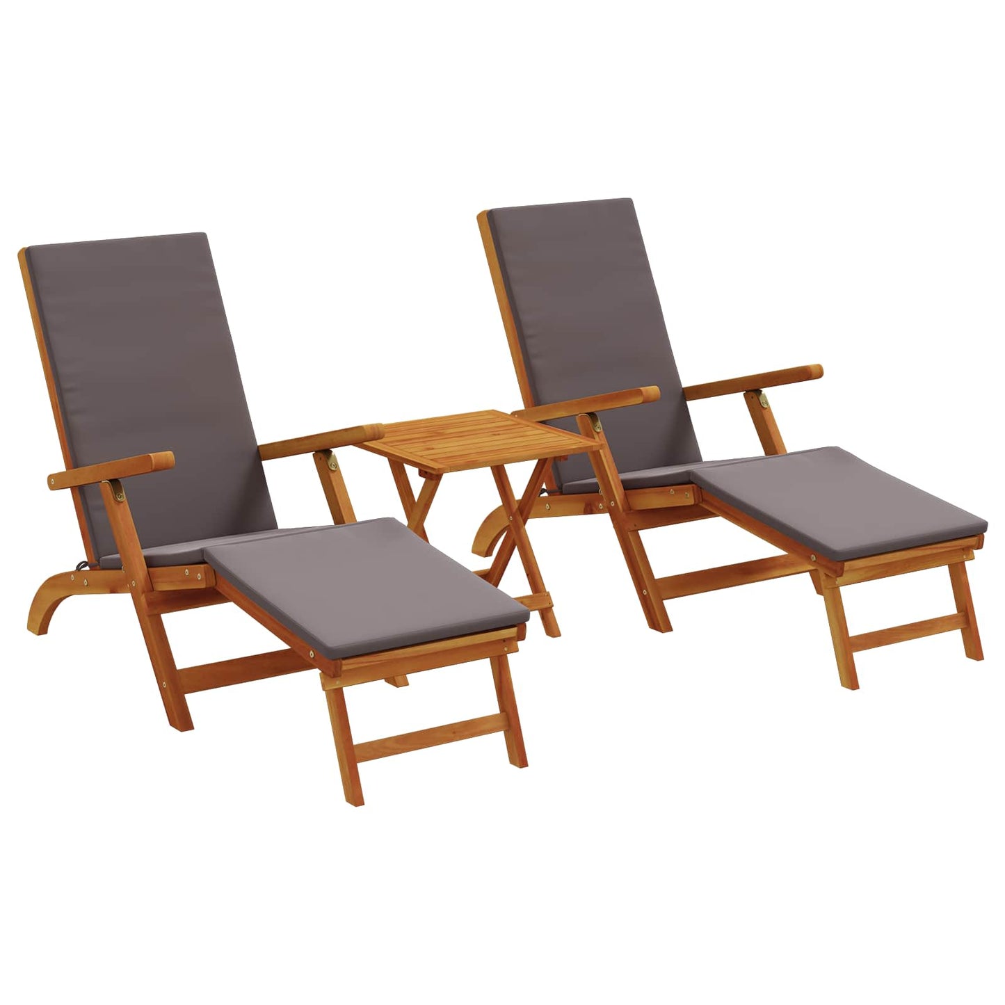Függőágy és összecsukható napozóágy 3 pcs Sötétszürke