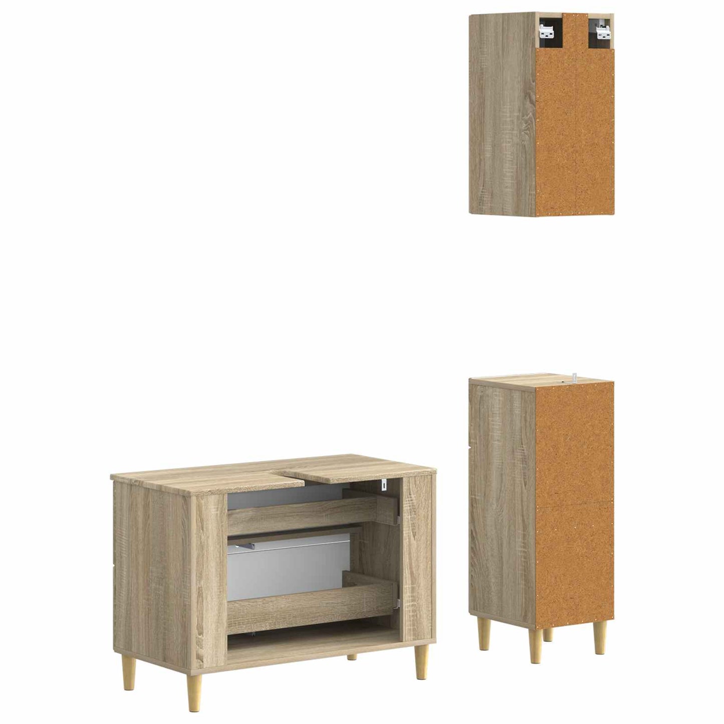 3 részes fürdőszoba szekrény szett DELFT Sonoma Tölgy