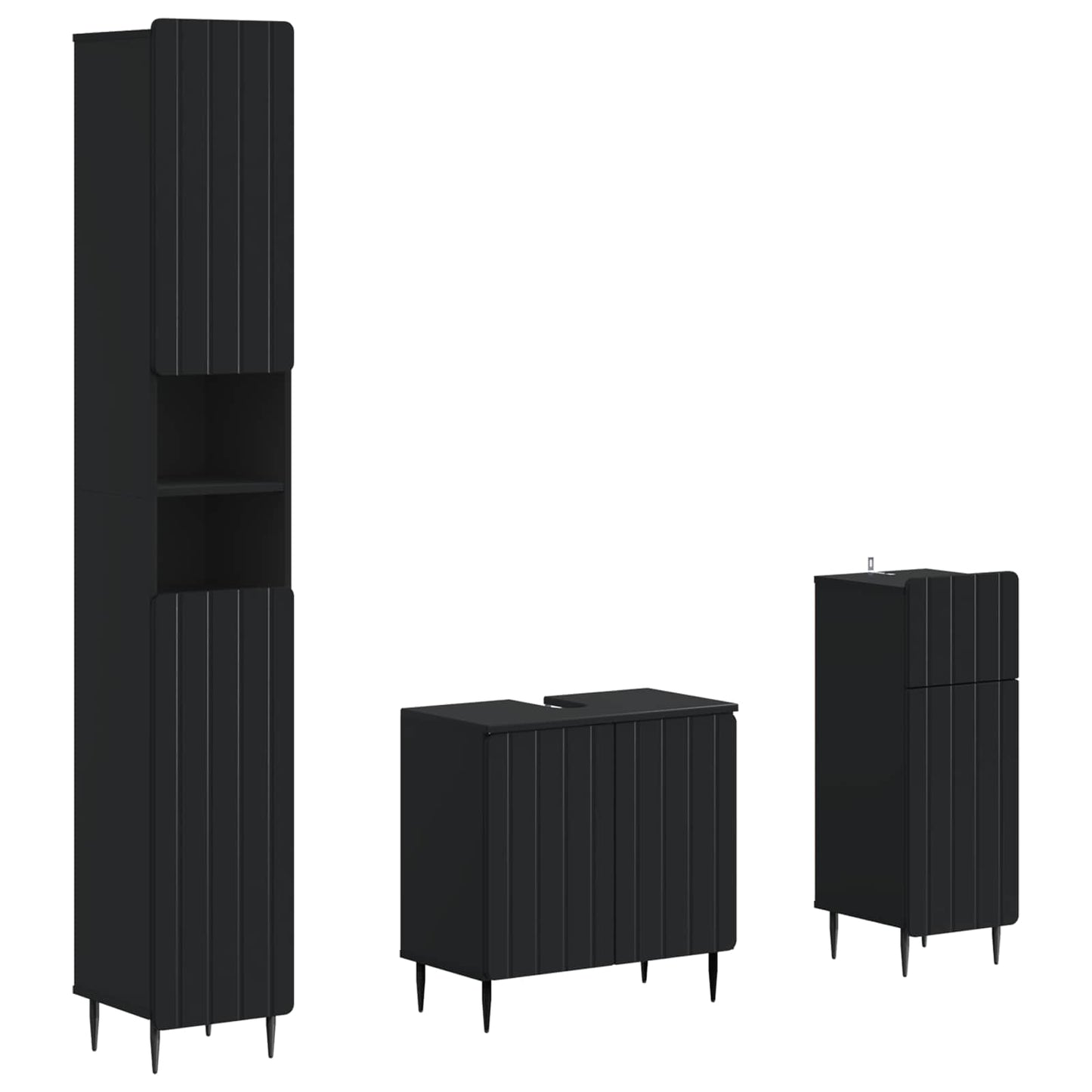 3 részes fürdőszoba szekrény szett ZWOLLE Szerelt Fa