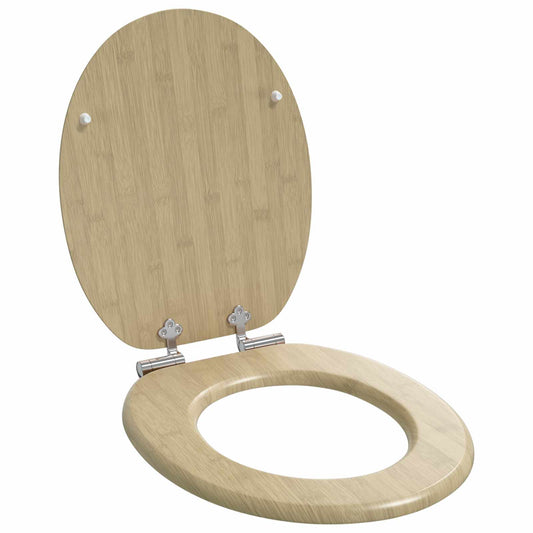 Lágy záródású WC ülőke Világos bambusz szín 44 x 38 cm MDF lap