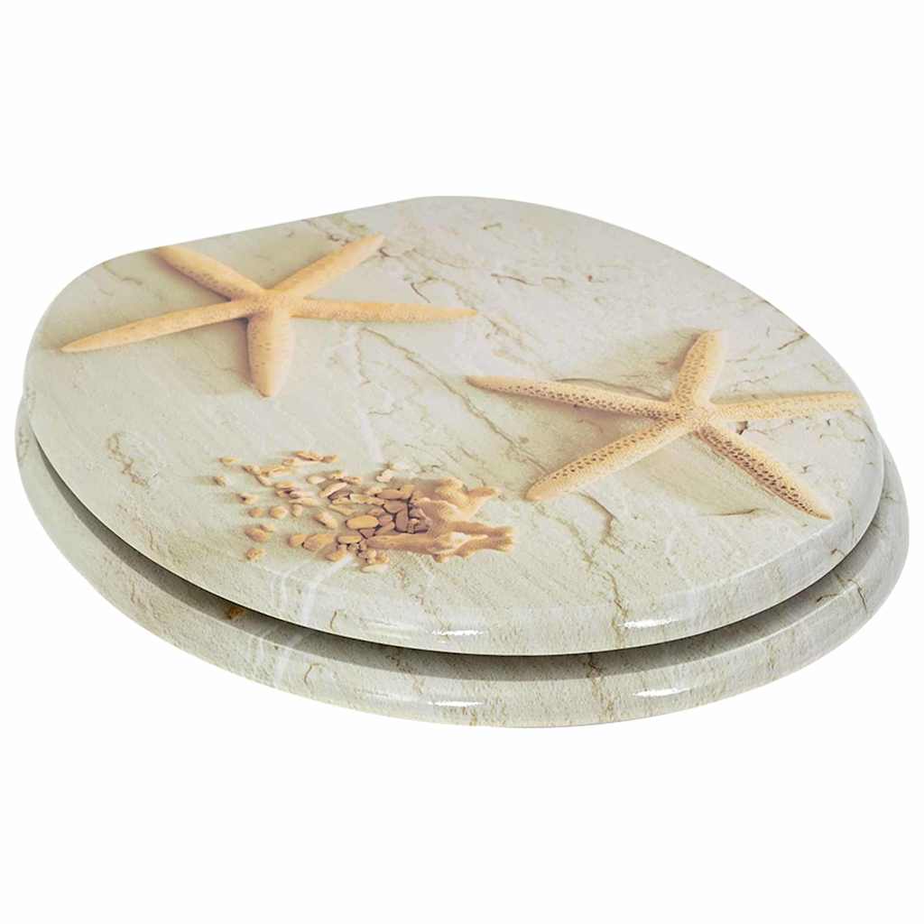 Lágy záródású WC ülőke Sárga és Fehér 44 x 38 cm MDF lap