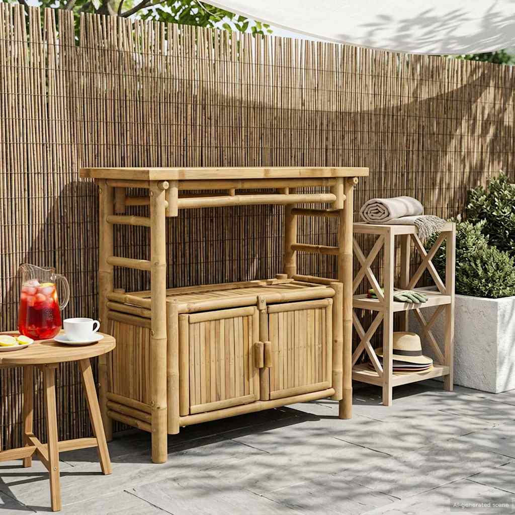 Konzolasztal polcokkal Természetes 80 x 35 x 75 cm Bambusz