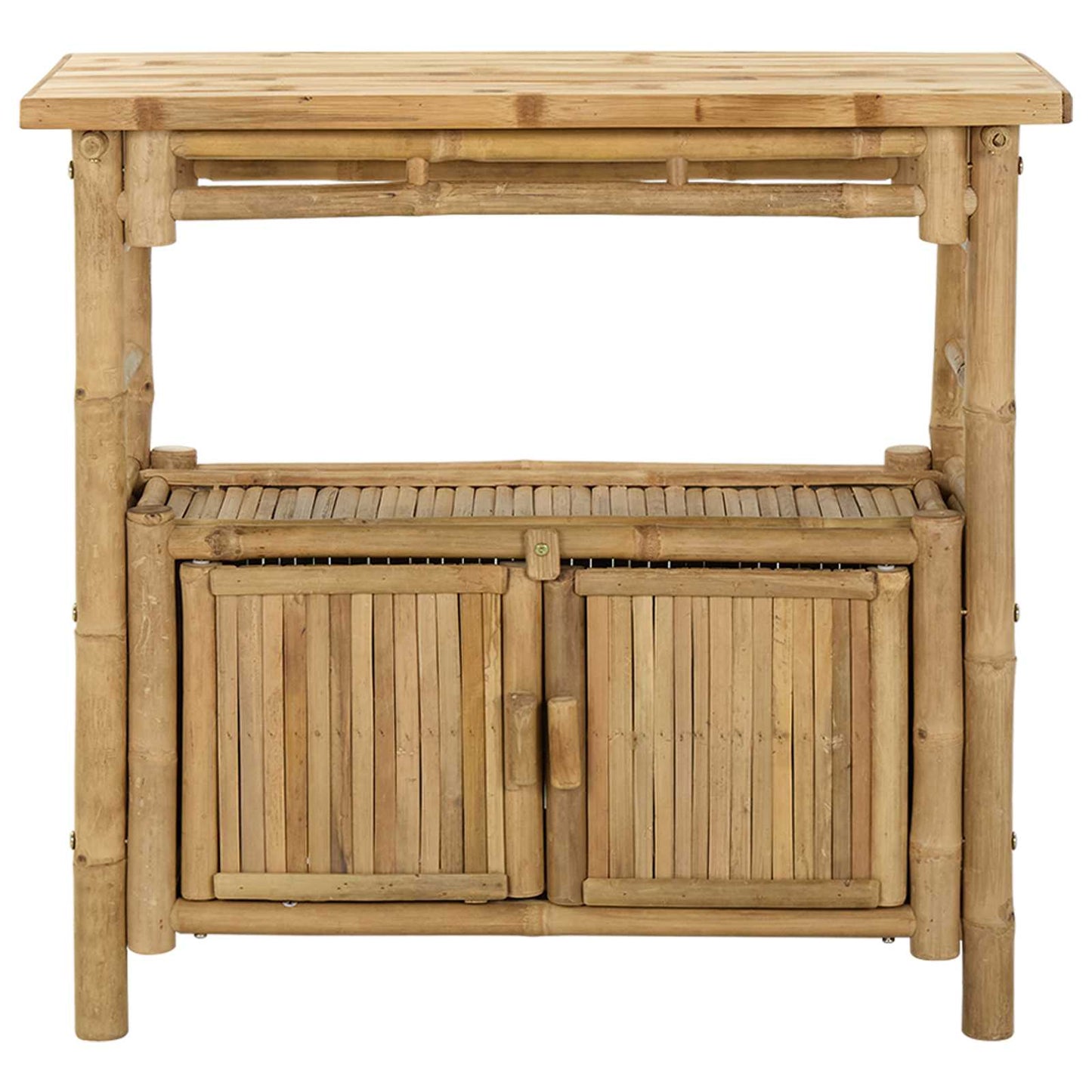 Konzolasztal polcokkal Természetes 80 x 35 x 75 cm Bambusz