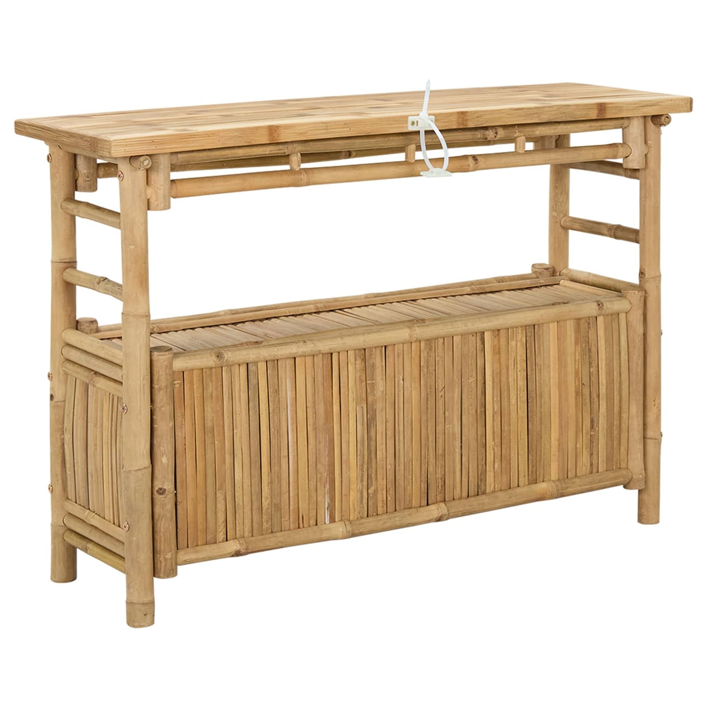Konzolasztal polcokkal Természetes 110 x 35 x 75 cm Bambusz