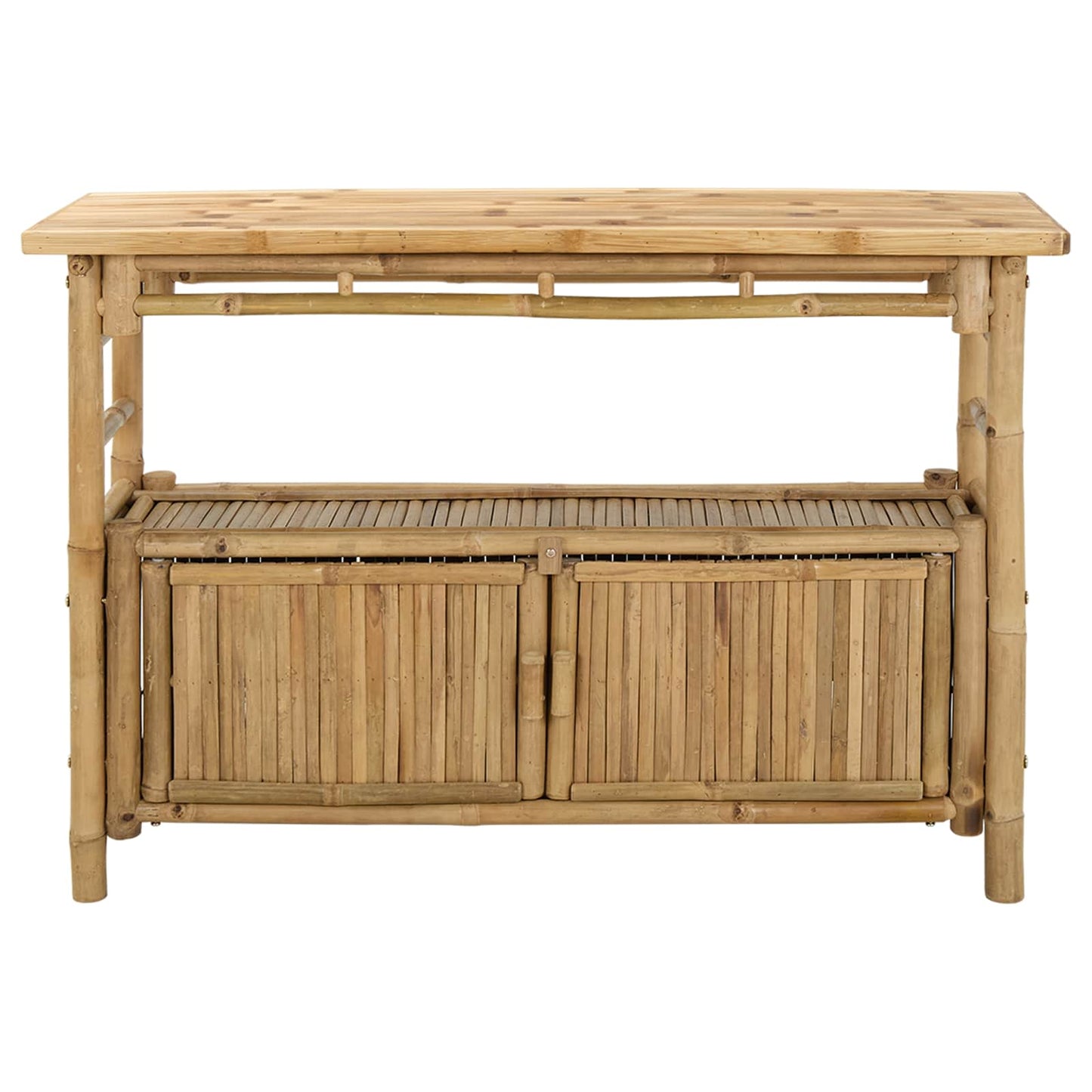 Konzolasztal polcokkal Természetes 110 x 35 x 75 cm Bambusz