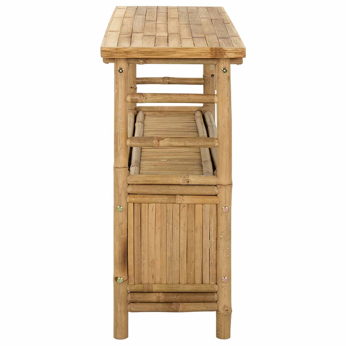 Konzolasztal polcokkal Természetes 110 x 35 x 75 cm Bambusz