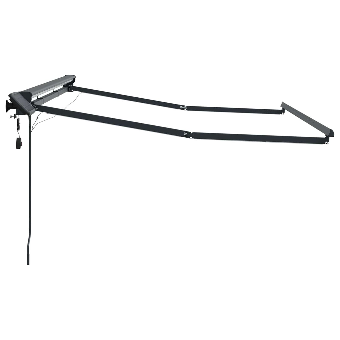 Kézi napellenző keret LED világítással Antracit 2,5 x 2 m