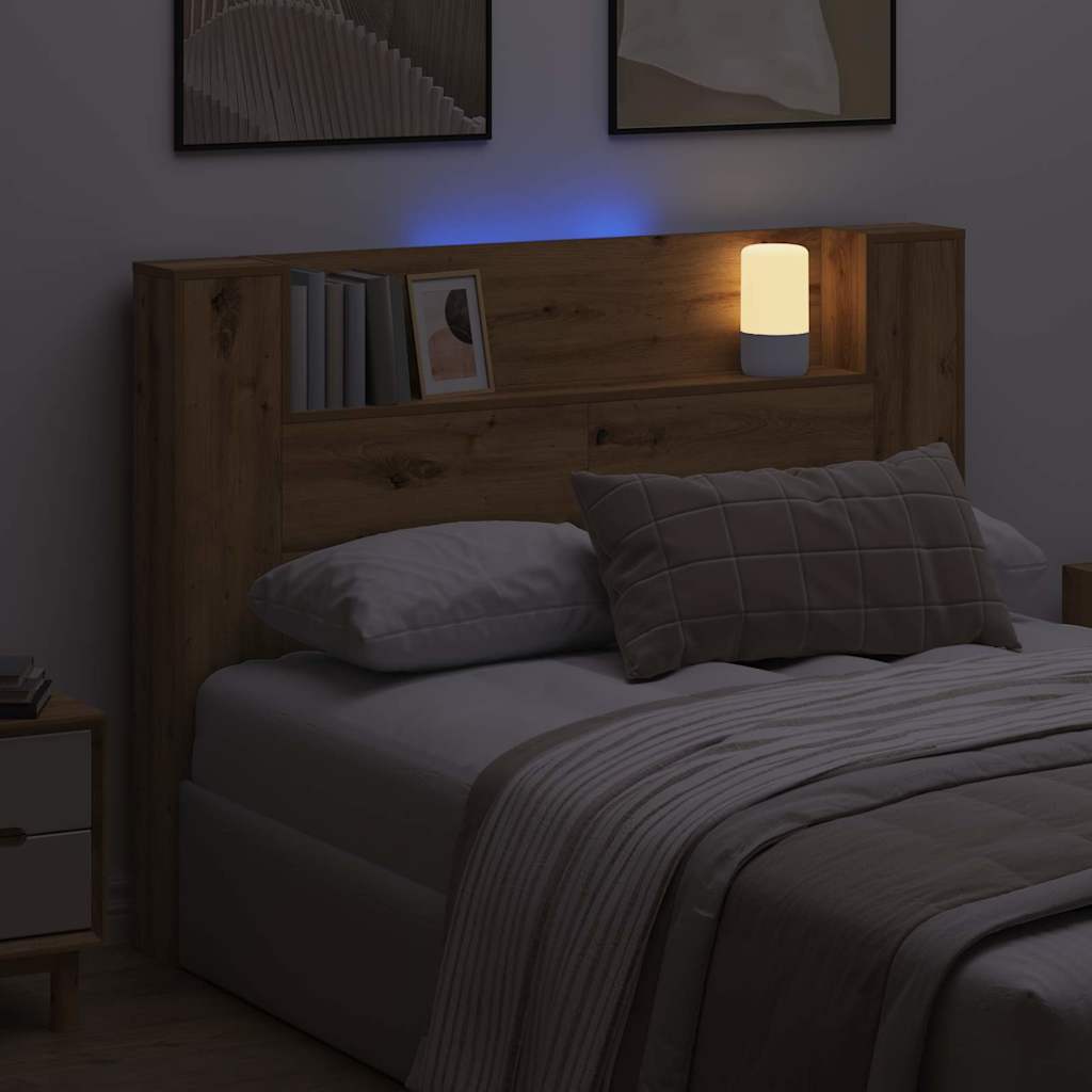 LED fejvédős tároló Kézműves Tölgy Szerelt Fa