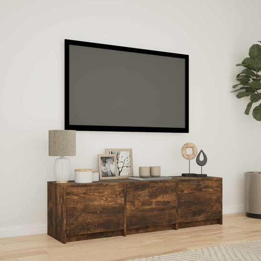 LED-es tévéállvány Füstölt Tölgy 140 x 34 x 40 cm Mérnöki fa