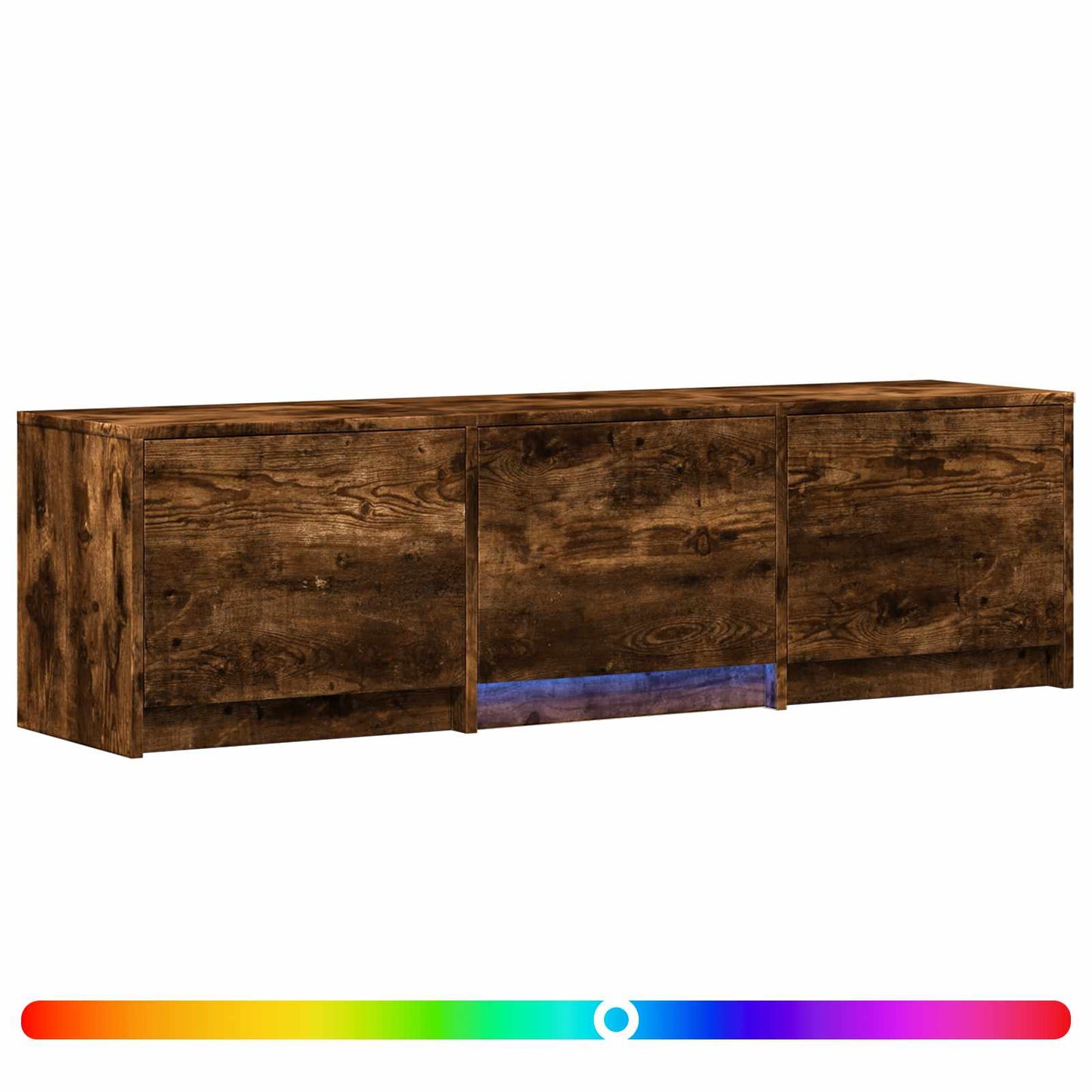 LED-es tévéállvány 140 x 34 x 40 cm Füstölt Tölgy Mérnöki fa