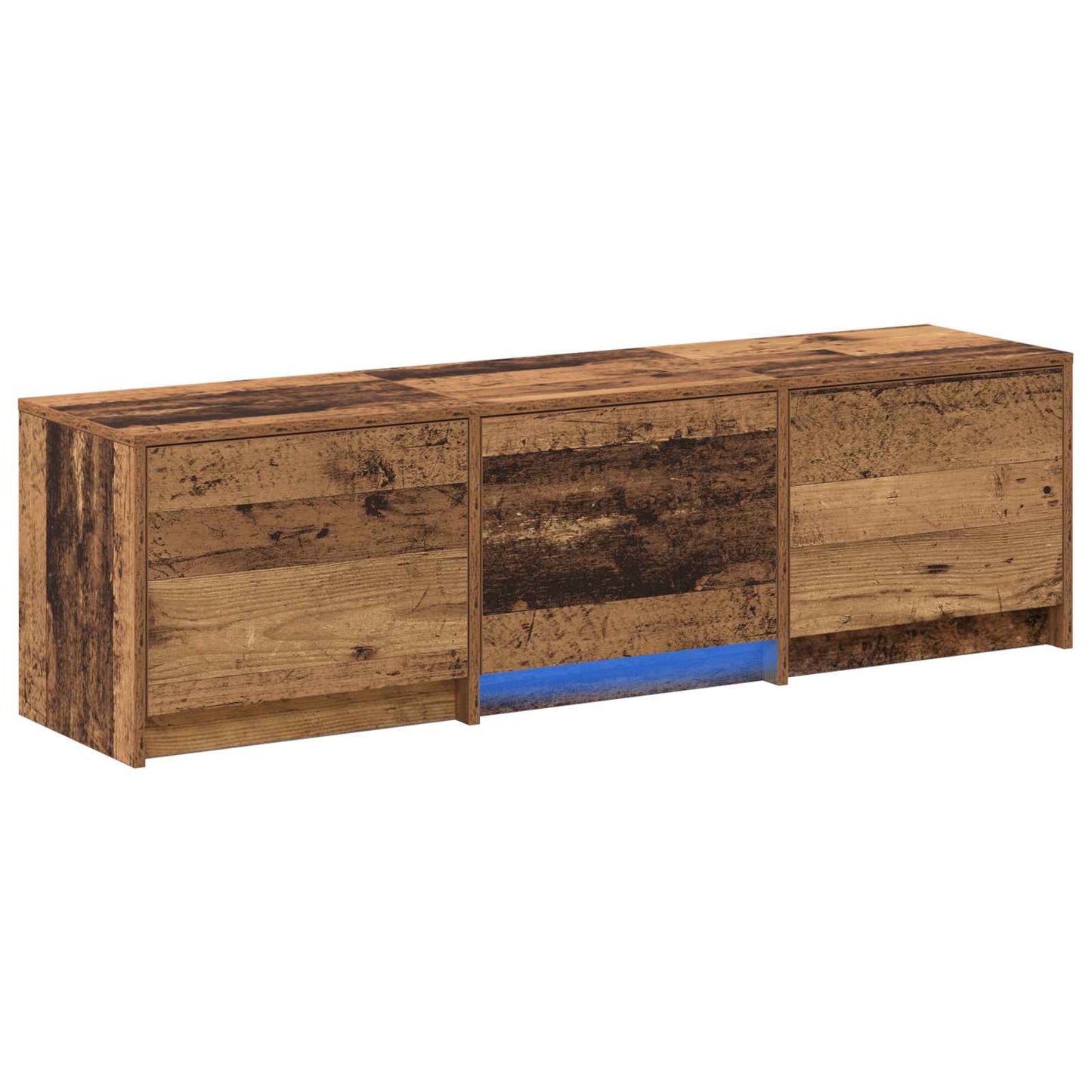 LED-es tévéállvány fiókkal Öreg fa 140 x 34 x 40 cm Mérnöki fa