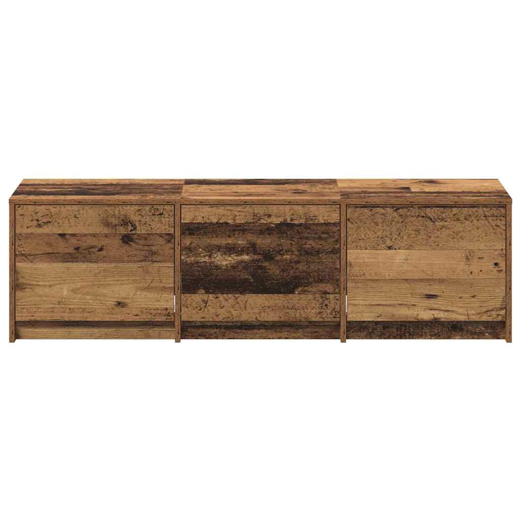 LED-es tévéállvány fiókkal Öreg fa 140 x 34 x 40 cm Mérnöki fa