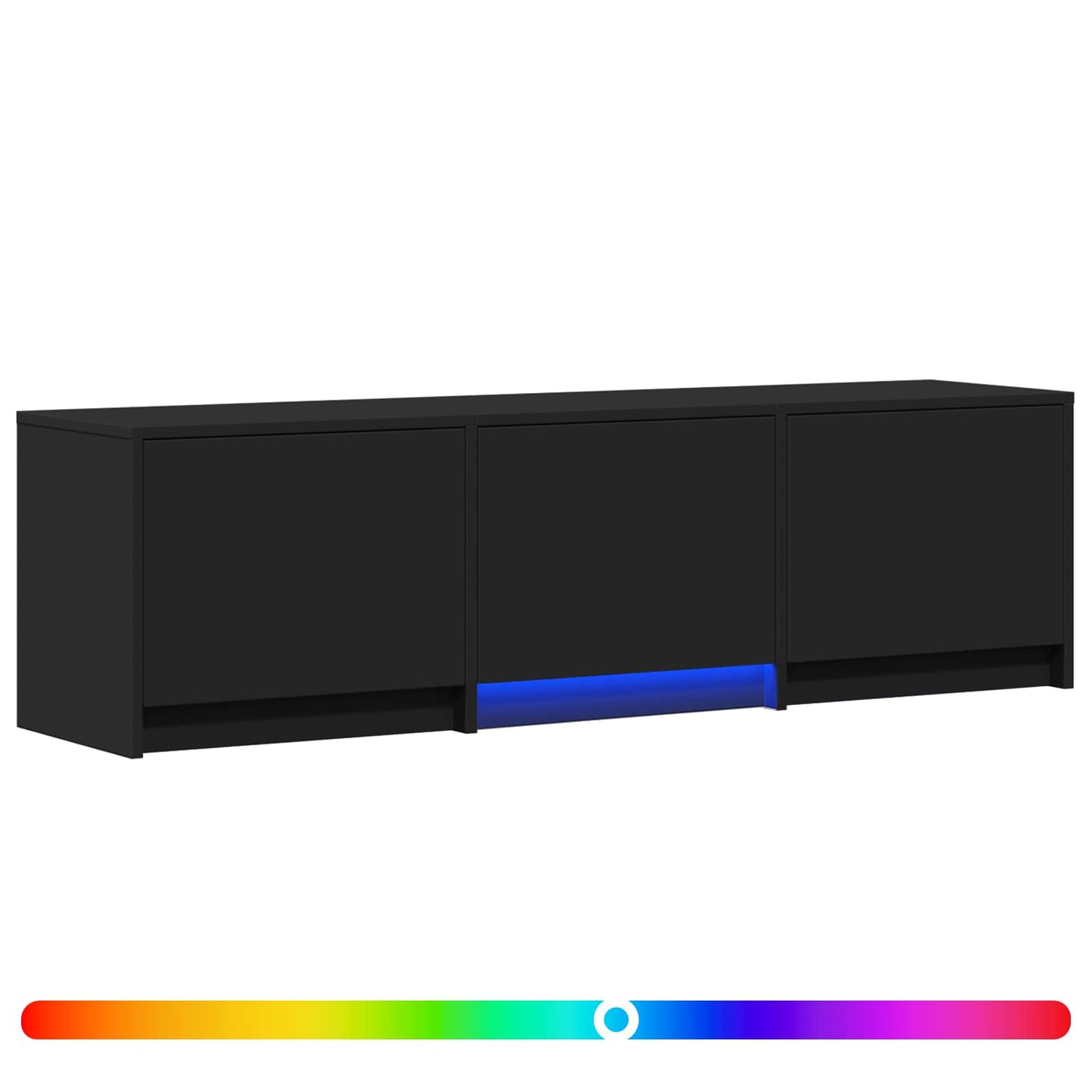 LED-es tévéállvány 140 x 34 x 40 cm Fekete Mérnöki fa