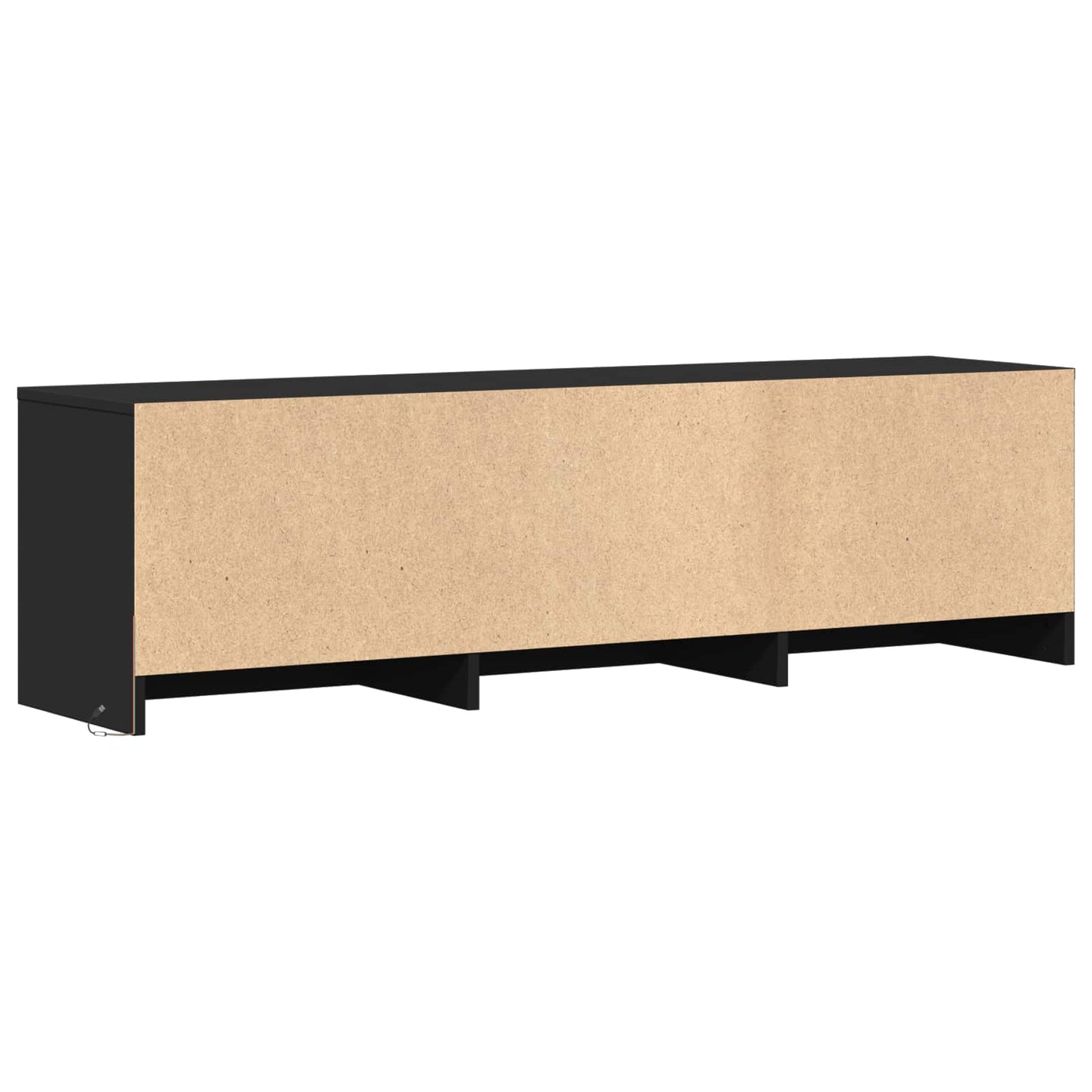 LED-es tévéállvány 140 x 34 x 40 cm Fekete Mérnöki fa