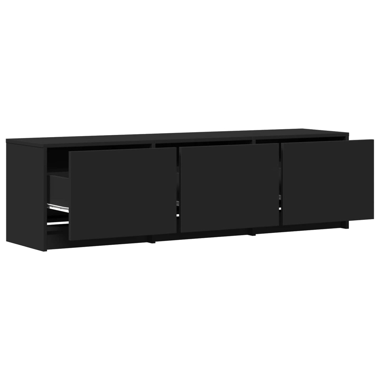 LED-es tévéállvány 140 x 34 x 40 cm Fekete Mérnöki fa
