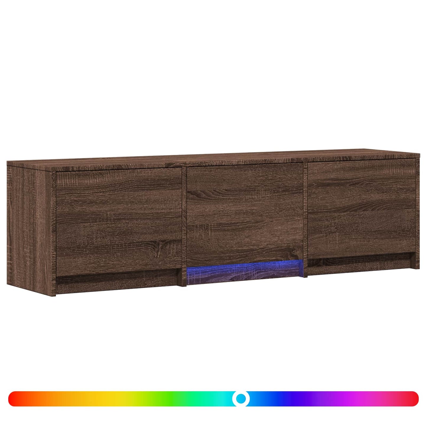 LED-es tévéállvány 140 x 34 x 40 cm Barna tölgy Mérnöki fa