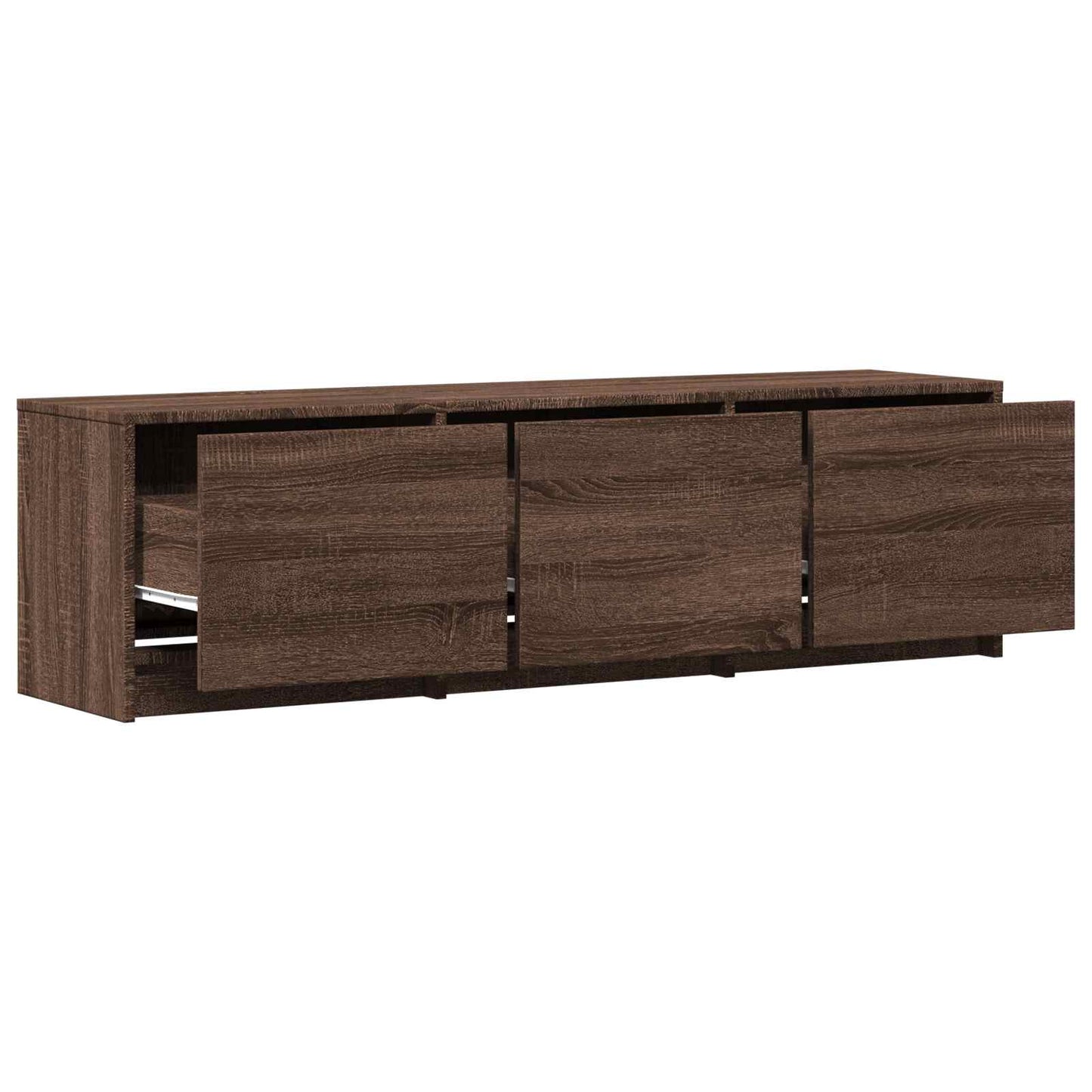 LED-es tévéállvány 140 x 34 x 40 cm Barna tölgy Mérnöki fa