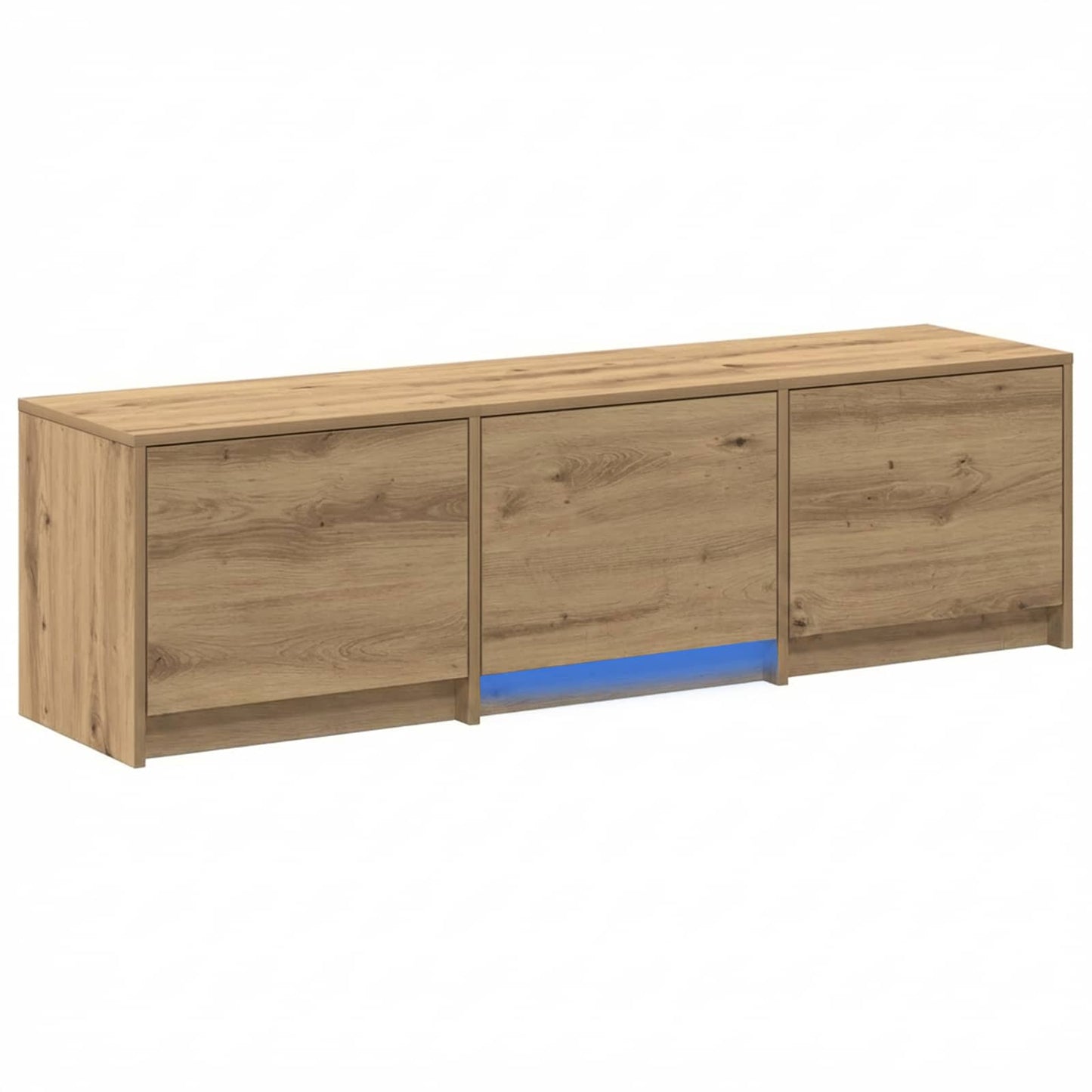 LED-es tévéállvány 140 x 34 x 40 cm Művészi tölgy Mérnöki fa