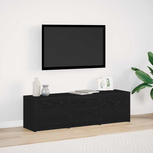 LED-es tévéállvány Fekete Tölgy 140 x 34 x 40 cm Mérnöki fa