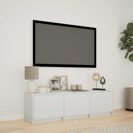 LED-es tévéállvány fiókkal Fehér 140 x 34 x 40 cm Mérnöki fa