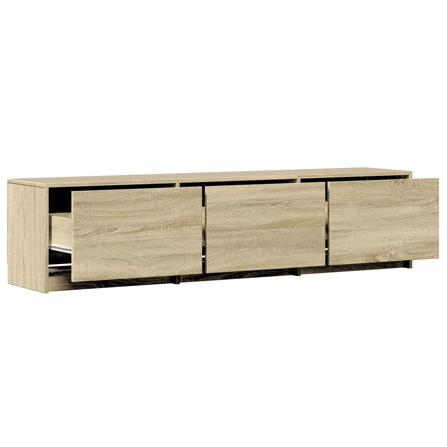 LED-es tévéállvány 165 x 34 x 40 cm Sonoma tölgy Mérnöki fa