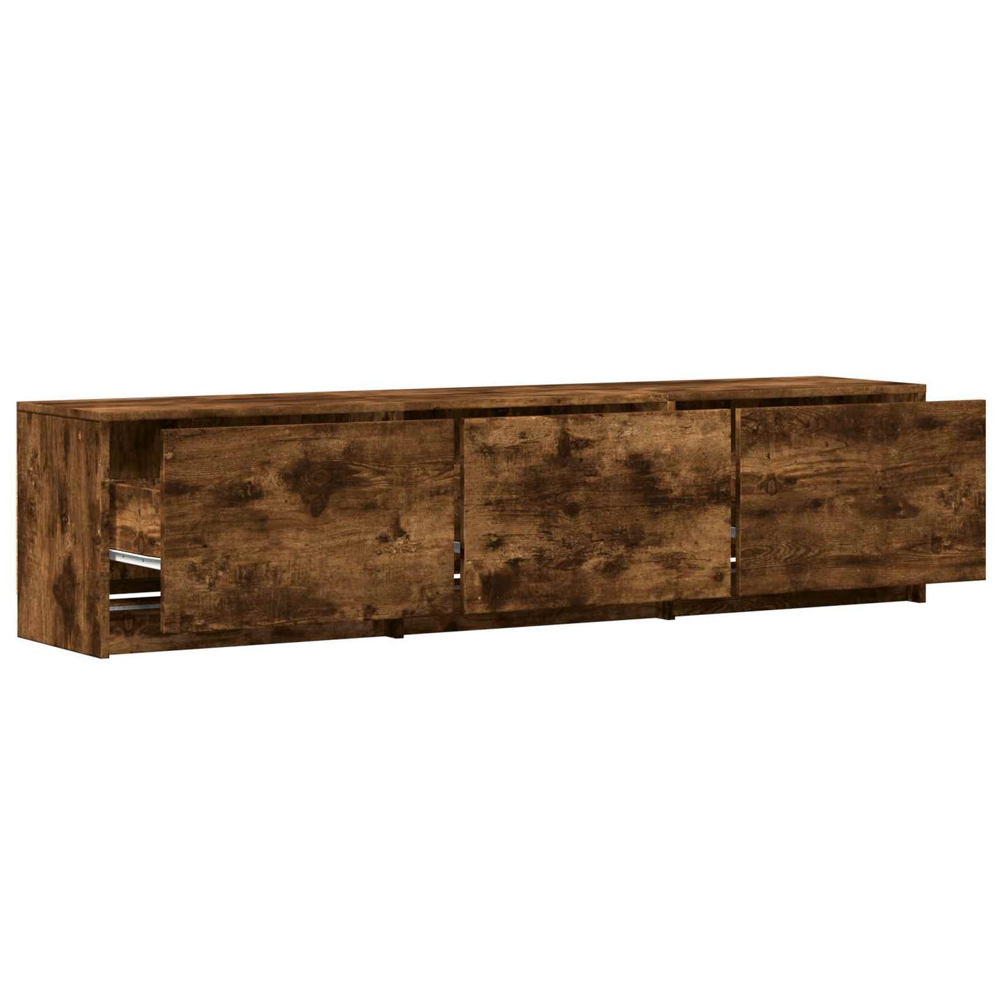 LED-es tévéállvány 165 x 34 x 40 cm Füstölt Tölgy Mérnöki fa