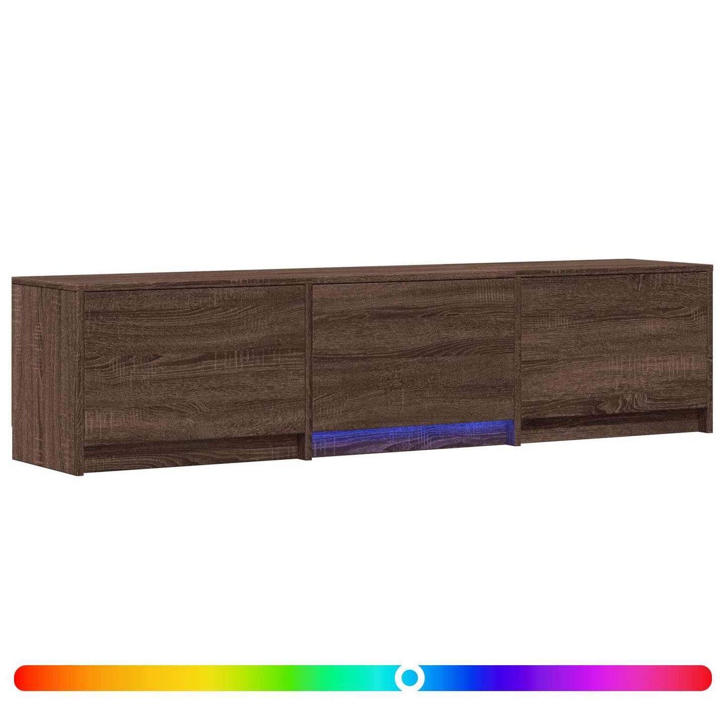 LED-es tévéállvány 165 x 34 x 40 cm Barna tölgy Mérnöki fa