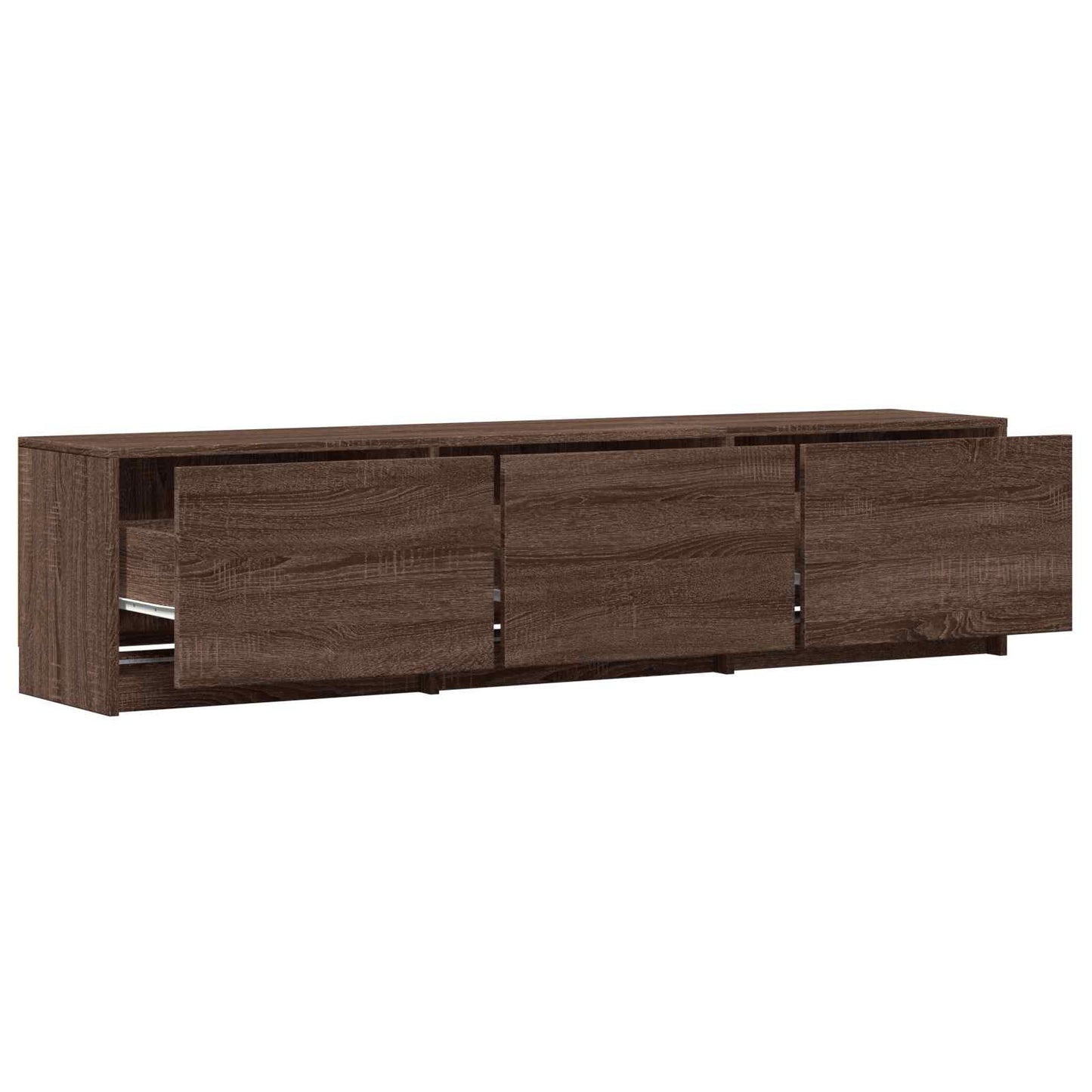 LED-es tévéállvány 165 x 34 x 40 cm Barna tölgy Mérnöki fa