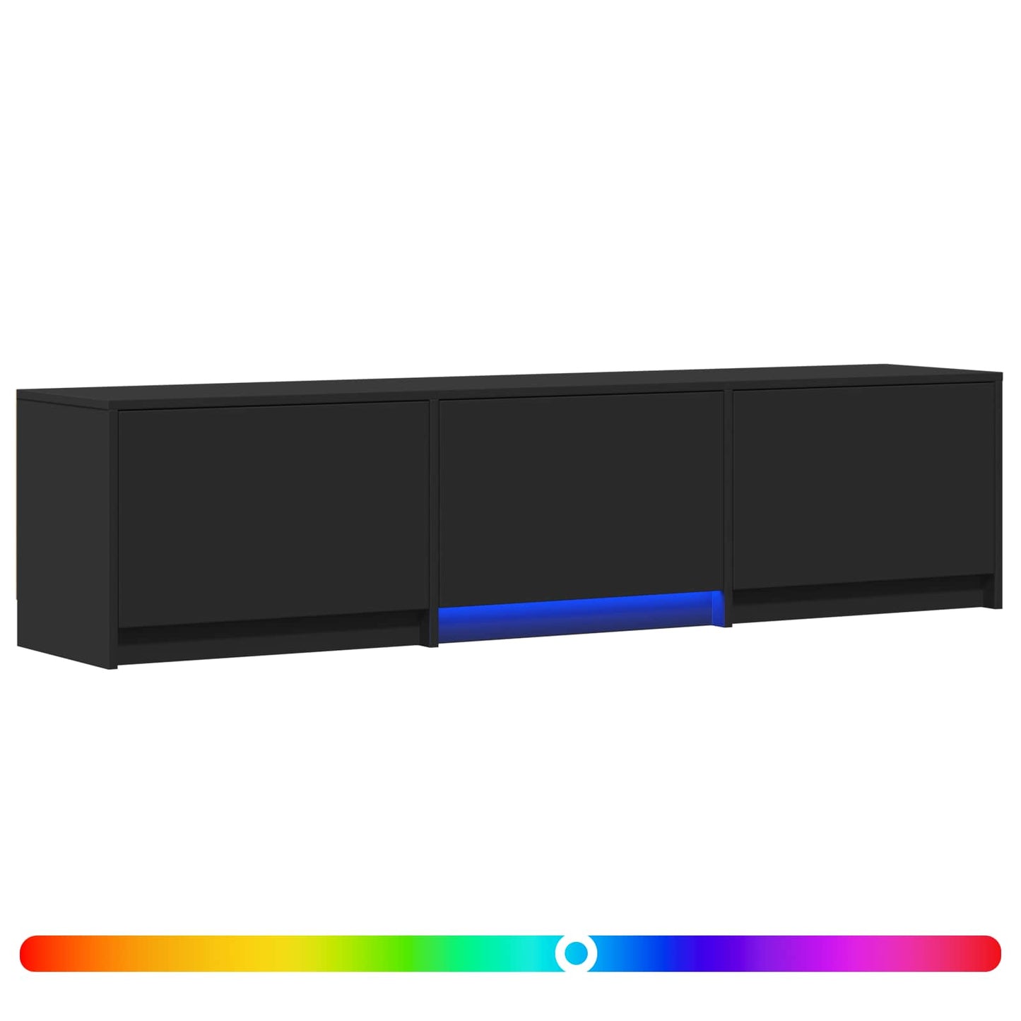 LED-es tévéállvány 165 x 34 x 40 cm Fekete Mérnöki fa
