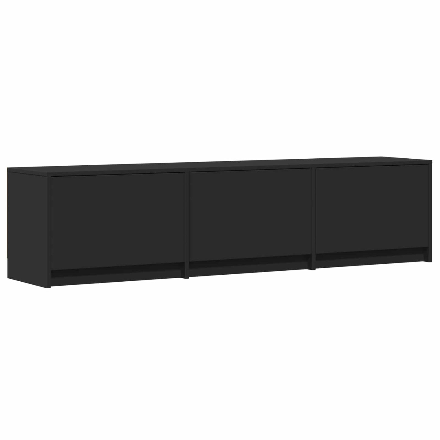 LED-es tévéállvány 165 x 34 x 40 cm Fekete Mérnöki fa