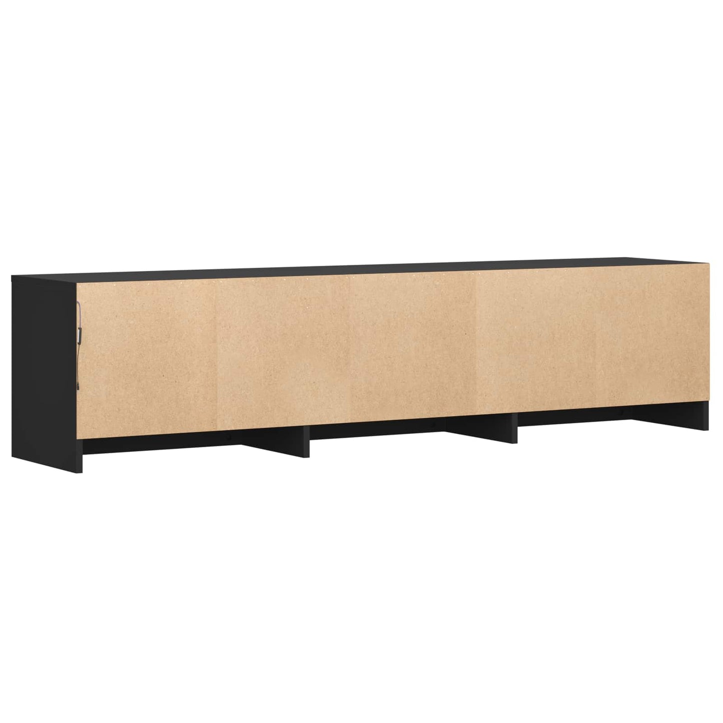 LED-es tévéállvány 165 x 34 x 40 cm Fekete Mérnöki fa