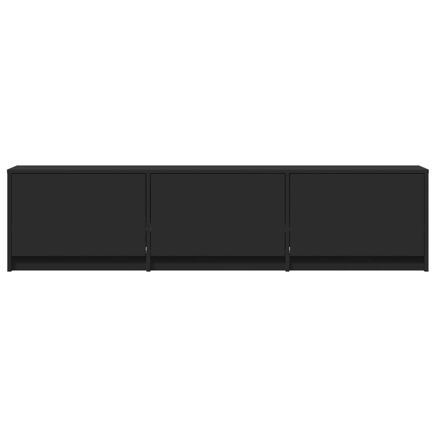 LED-es tévéállvány 165 x 34 x 40 cm Fekete Mérnöki fa