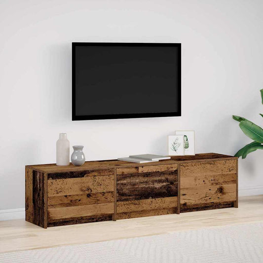LED-es tévéállvány fiókkal Öreg fa 165 x 34 x 40 cm Mérnöki fa
