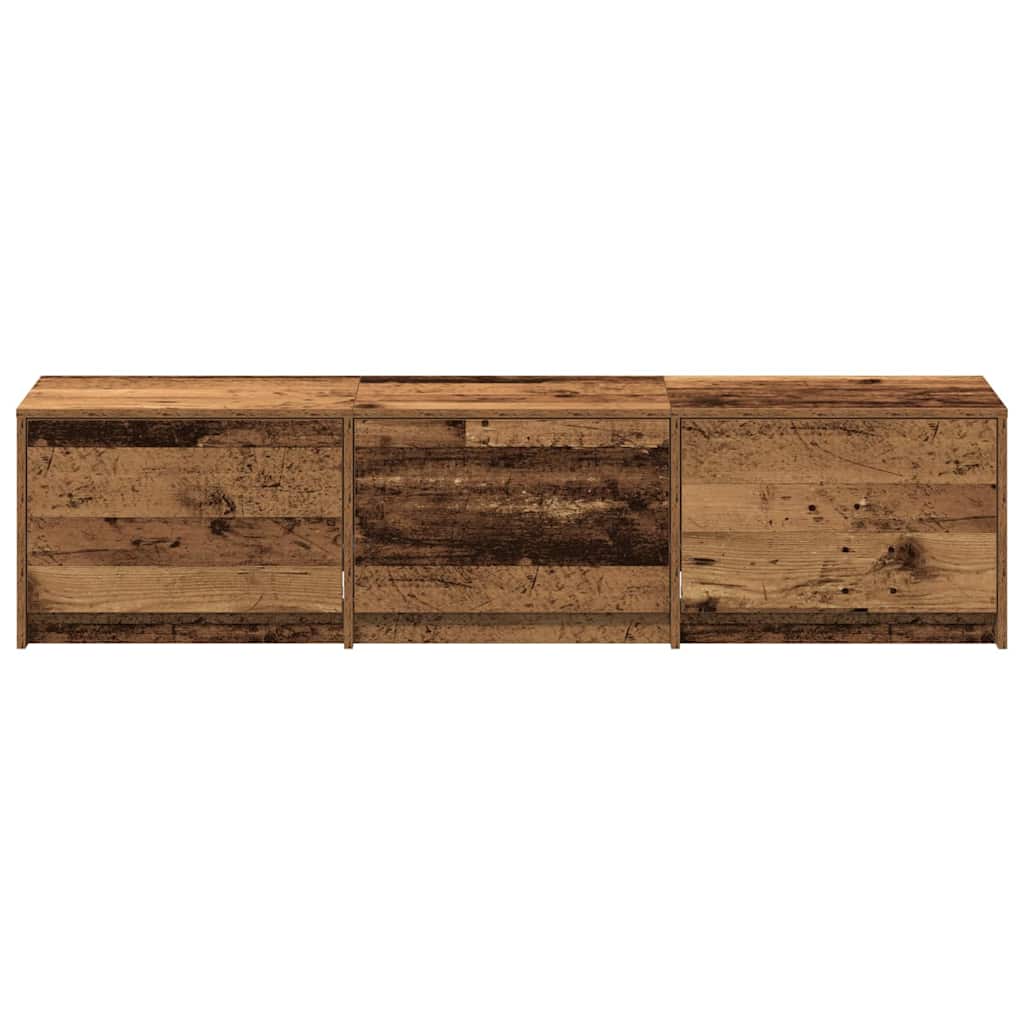 LED-es tévéállvány fiókkal Öreg fa 165 x 34 x 40 cm Mérnöki fa