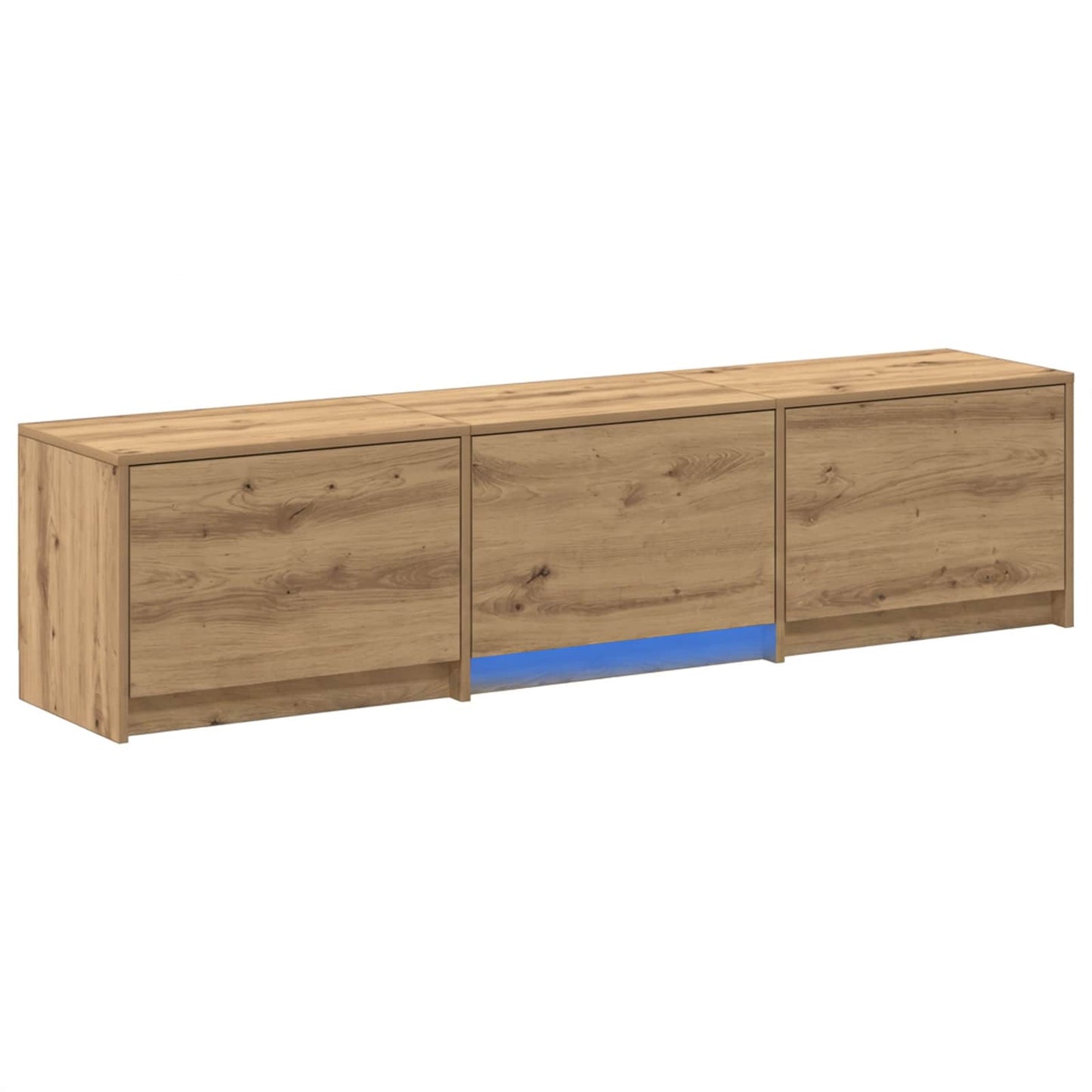 LED-es tévéállvány 165 x 34 x 40 cm Művészi tölgy Mérnöki fa