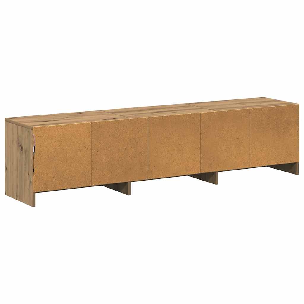 LED-es tévéállvány 165 x 34 x 40 cm Művészi tölgy Mérnöki fa
