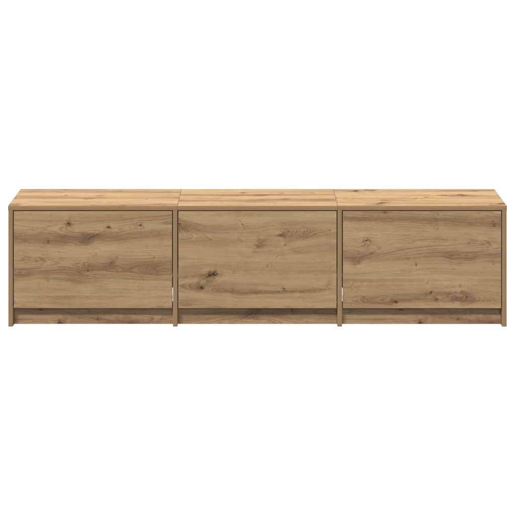 LED-es tévéállvány 165 x 34 x 40 cm Művészi tölgy Mérnöki fa