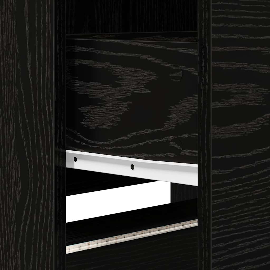 LED-es tévéállvány Fekete Tölgy 165 x 34 x 40 cm Mérnöki fa
