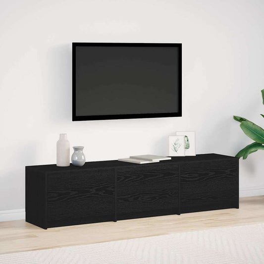 LED-es tévéállvány Fekete Tölgy 165 x 34 x 40 cm Mérnöki fa