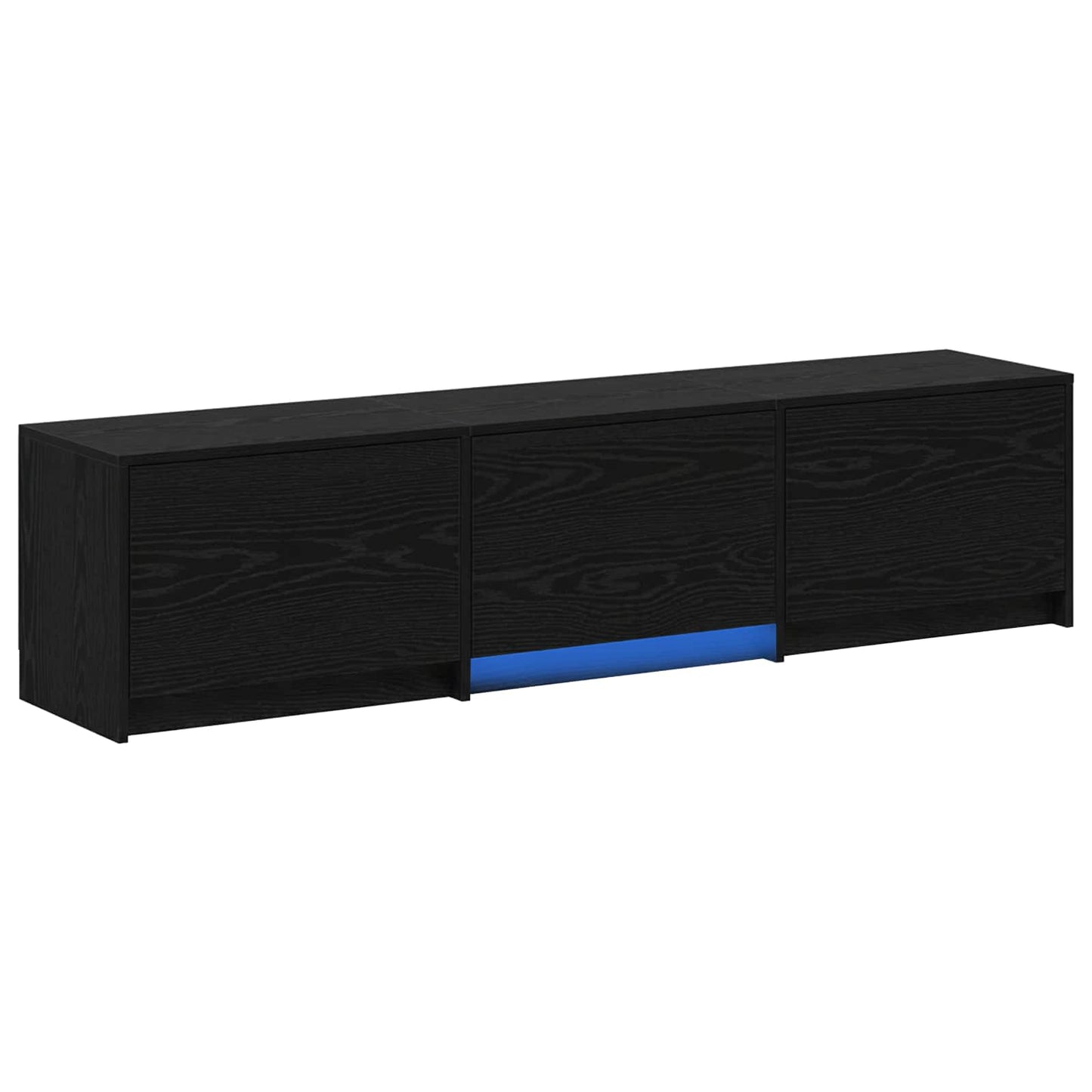 LED-es tévéállvány Fekete Tölgy 165 x 34 x 40 cm Mérnöki fa